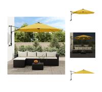 vidaXL Parasol mural avec LEDs Jaune 290 cm - Parasols & Protection solaire