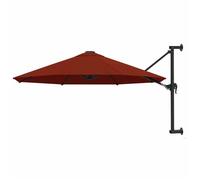 vidaXL Parasol mural 300 cm avec mât métallique Anti-UV Anti-décoloration Terracota