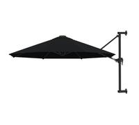 vidaXL Parasol mural avec mât métallique 300 cm – noir