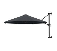 vidaXL Parasol mural avec mât métallique 300 cm Anthracite pour balcon, patio, jardin