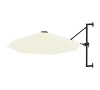 vidaXL Parasol mural avec mât métallique 300 cm blanc sable