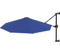 vidaXL Parasol mural avec mât métallique 300 cm bleu