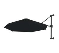 vidaXL Parasol mural avec mât métallique 300 cm – noir