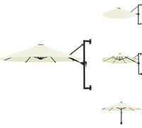 vidaXL Parasol mural avec mât métallique 300 cm Sable - Parasols & ombrelles