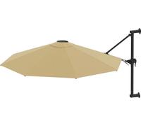 vidaXL Parasol mural avec mât métallique 300 cm Taupe