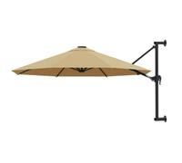 vidaXL Parasol mural avec mât métallique 300 cm Taupe