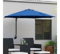 Vidaxl Parasol Mural De Jardin Avec Leds Bleu Azur 248 Cm