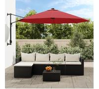vidaXL Parasol mural rouge vif 290 cm 362891