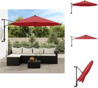 vidaXL Parasol mural rouge vif, 290 cm - Parasols et protections solaires