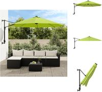 vidaXL Parasol mural vert pomme, 290 cm - Parasols et protections solaires