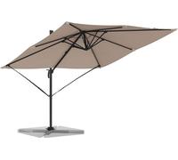 vidaXL Roma Parasol Taupe 286 x 284 x 265 cm aluminium et polyester