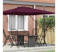 vidaXL Roma Parasol Rouge 286 x 284 x 265 cm Aluminium et polyester
