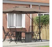 vidaXL Parasol Roma Taupe 286 x 284 x 265 cm Aluminium et polyester