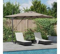 vidaXL Parasol Taupe 286 x 284 x 270 cm Aluminium et polyester