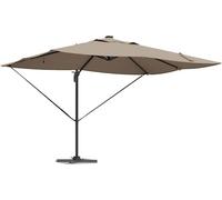 vidaXL Parasol Taupe 352 x 251 x 265 cm Polyester et aluminium