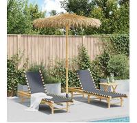 vidaXL Parasol Tiki avec toit en feuille de bananier 180 cm bambou