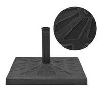 vidaXL Pied de parasol Carré en résine 19 kg Noir