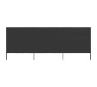 vidaXL Paravent 3 Panneaux Ecran de Plage Anti-Vent Abri de Plage Pare-Vue Coupe-Vent Camping Jardin Pliable Extérieur Tissu 400x160 cm Anthracite