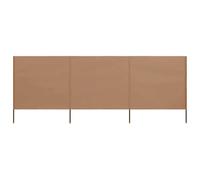 vidaXL Paravent 3 Panneaux Ecran de Plage Anti-Vent Abri de Plage Pare-Vue Coupe-Vent Camping Jardin Pliable Extérieur Tissu 400x80 cm Taupe