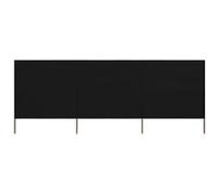 vidaXL Paravent 3 panneaux Tissu 400 x 120 cm Noir