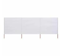 vidaXL Paravent 3 Panneaux en Tissu Non tissé et en Bois, Blanc Sable, 400 x 160 cm