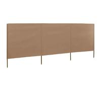 vidaXL Paravent 3 panneaux Pare-vue Tissu Taupe 400 x 120 cm