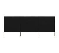 vidaXL Paravent 3 panneaux Tissu 400 x 120 cm Noir