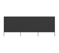 vidaXL Paravent 3 Panneaux Ecran de Plage Anti-Vent Abri de Plage Pare-Vue Coupe-Vent Camping Jardin Pliable Extérieur Tissu 400x160 cm Anthracite