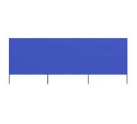 Vidaxl Paravent 3 Panneaux Tissu 400 X 80 Cm Bleu Azuré
