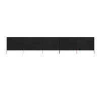 vidaXL Tissu brise-vent 5 pièces 600 x 160 cm noir