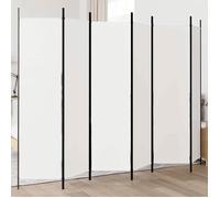 vidaXL Paravent 6 panneaux 300x200 cm en polyester, structure en fer – Blanc