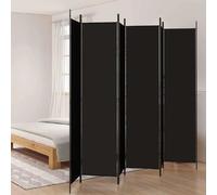 vidaXL Cloison de séparation 6 panneaux pliable Tissu Noir 300x220 cm