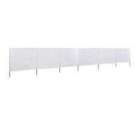vidaXL Paravent 6 panneaux Tissu 800 x 80 cm Blanc 44543