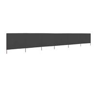 vidaXL Paravent 6 Panneaux Tissu Gris Séparateur de Pièce Brise-Vue Coupe-Vent