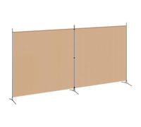 vidaXL Paravent à 2 Panneaux Beige 348 x 180 cm Tissu, Séparateur Moderne pour Salon, écran décoratif, partition rectangulaire Pliable, Flexible et Pratique