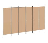 vidaXL Paravent à 6 Panneaux Beige 300 x 180 cm Tissu, Séparateur Moderne rectangulaire pour Salon, écran décoratif, privé, Compact, Touche Indoor
