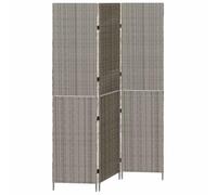 vidaXL Paravent Gris 146 x 180 cm. polyrotin, Séparateur de pièce, Pliable, Moderne, écran de confidentialité pour Salon, Gestion créative de l'espace