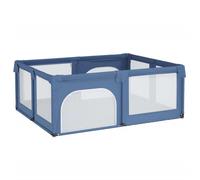 vidaXL Parc avec 2 portes bleu clair tissu Oxford