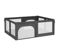 vidaXL Parc avec 2 portes Gris foncé Tissu Oxford