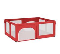 vidaXL Parc avec 2 portes Rouge Tissu Oxford