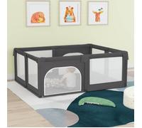 vidaXL Parc pour bébé 10308 – 2 portes, Tissu Oxford Gris foncé