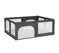 vidaXL Parc pour bébé 10308 – 2 portes, Tissu Oxford Gris foncé