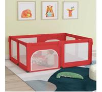 vidaXL Parc avec 2 portes Rouge Tissu Oxford