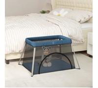vidaXL Parc Bébé Matelas Bleu Marine