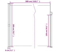 vidaXL Store latéral extensible noir 200x300 cm