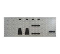 vidaXL Panneaux perforés muraux 4 pièces 40×58 cm acier gris
