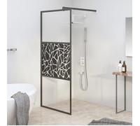 vidaXL Paroi de douche pour douche à l'italienne 90x195 cm Verre ESG design pierre noir