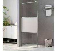vidaXL Paroi de douche pour passage piétonnier Verre ESG semi-mat 90x195cm