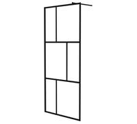 vidaXL Paroi de douche à l'italienne – Verre trempé Noir 90x195 cm