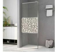 vidaXL Paroi de douche pour passage piétonnier verre ESG design pierre 90x195 cm